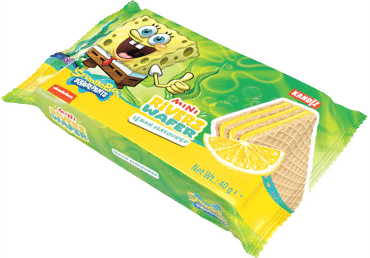 Vafliai RIVERZ WAFER SPONGEBOB su citrinų skonio įd., 40 g