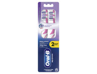 Dantų šepetėlis ORAL-B Pro-3DWhite, Whitening Clean, Medium, balti šereliai, 2 vnt.