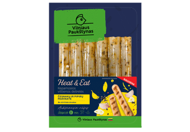 Virtos kepamosios vištienos dešrelės PREMIUM česnakų ir pipirų marinate, a.r., 275 g - 2