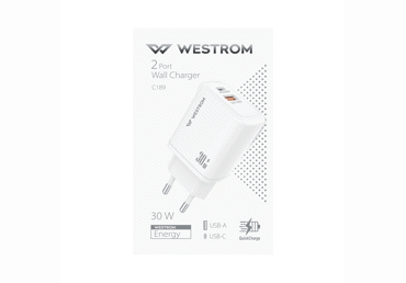 Sieninis įkroviklis WESTROM, 2 port, 30W - 1