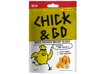 Dž. vištienos užkandis CHICK&GO su garst. ir medumi, nerūš., 30 g